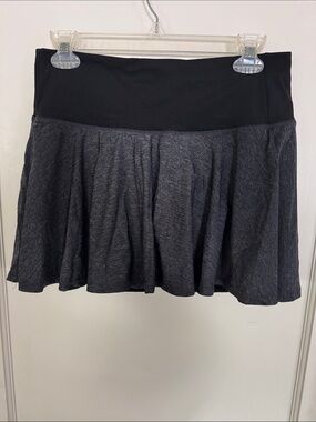 Women's Black & Charcoal Flared Skater Skirt